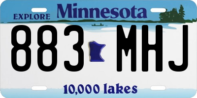 MN license plate 883MHJ