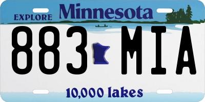 MN license plate 883MIA