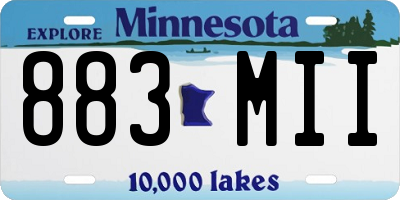 MN license plate 883MII