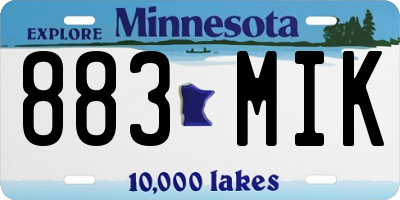 MN license plate 883MIK