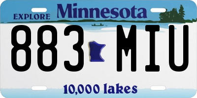 MN license plate 883MIU