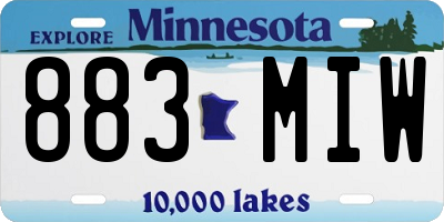 MN license plate 883MIW