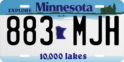 MN license plate 883MJH