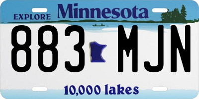 MN license plate 883MJN