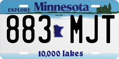 MN license plate 883MJT