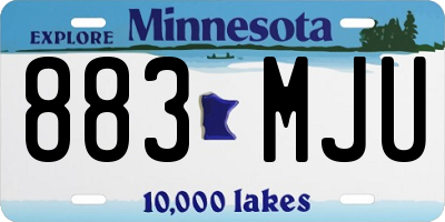 MN license plate 883MJU