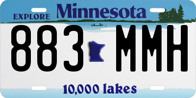 MN license plate 883MMH
