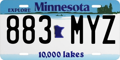 MN license plate 883MYZ
