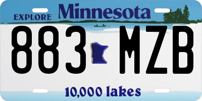 MN license plate 883MZB