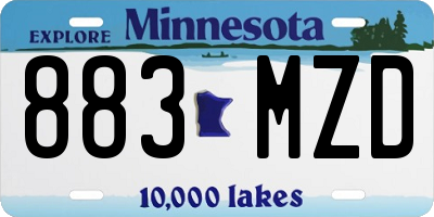 MN license plate 883MZD