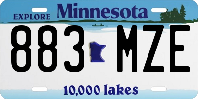 MN license plate 883MZE