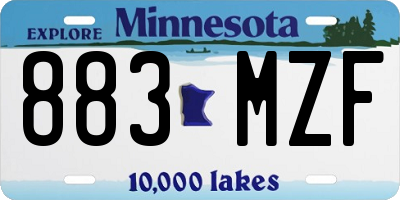 MN license plate 883MZF