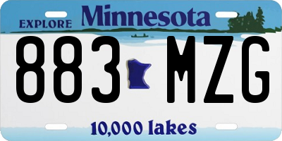 MN license plate 883MZG