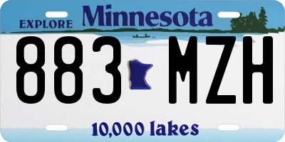 MN license plate 883MZH