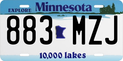 MN license plate 883MZJ