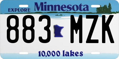MN license plate 883MZK