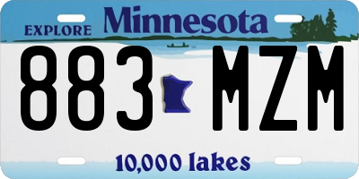 MN license plate 883MZM