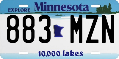 MN license plate 883MZN