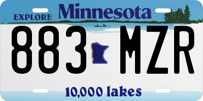 MN license plate 883MZR