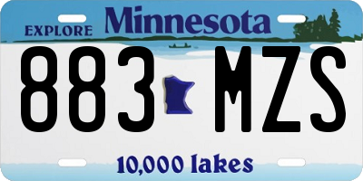 MN license plate 883MZS