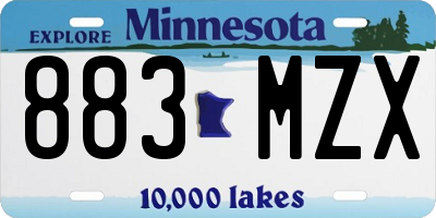 MN license plate 883MZX