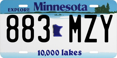 MN license plate 883MZY