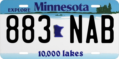 MN license plate 883NAB