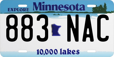 MN license plate 883NAC