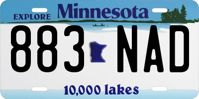 MN license plate 883NAD