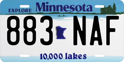 MN license plate 883NAF