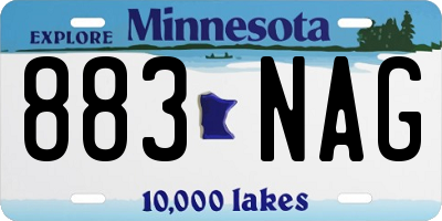 MN license plate 883NAG