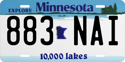 MN license plate 883NAI