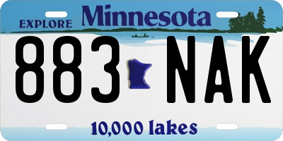 MN license plate 883NAK