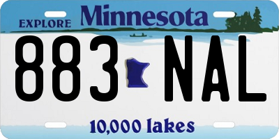 MN license plate 883NAL