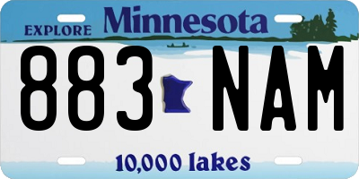 MN license plate 883NAM