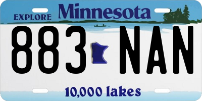 MN license plate 883NAN