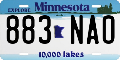 MN license plate 883NAO