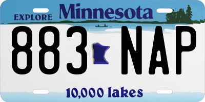 MN license plate 883NAP