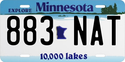 MN license plate 883NAT