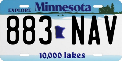 MN license plate 883NAV