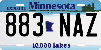 MN license plate 883NAZ