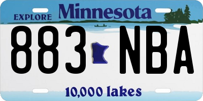 MN license plate 883NBA
