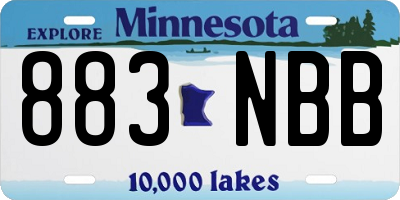 MN license plate 883NBB
