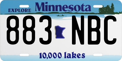 MN license plate 883NBC