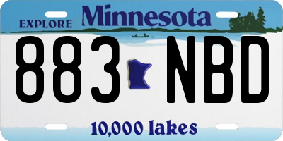 MN license plate 883NBD