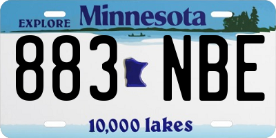 MN license plate 883NBE
