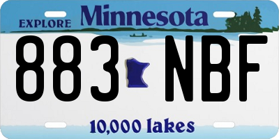 MN license plate 883NBF