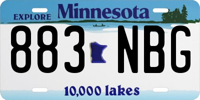 MN license plate 883NBG