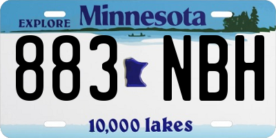MN license plate 883NBH
