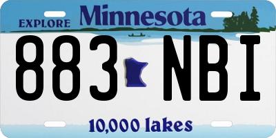 MN license plate 883NBI